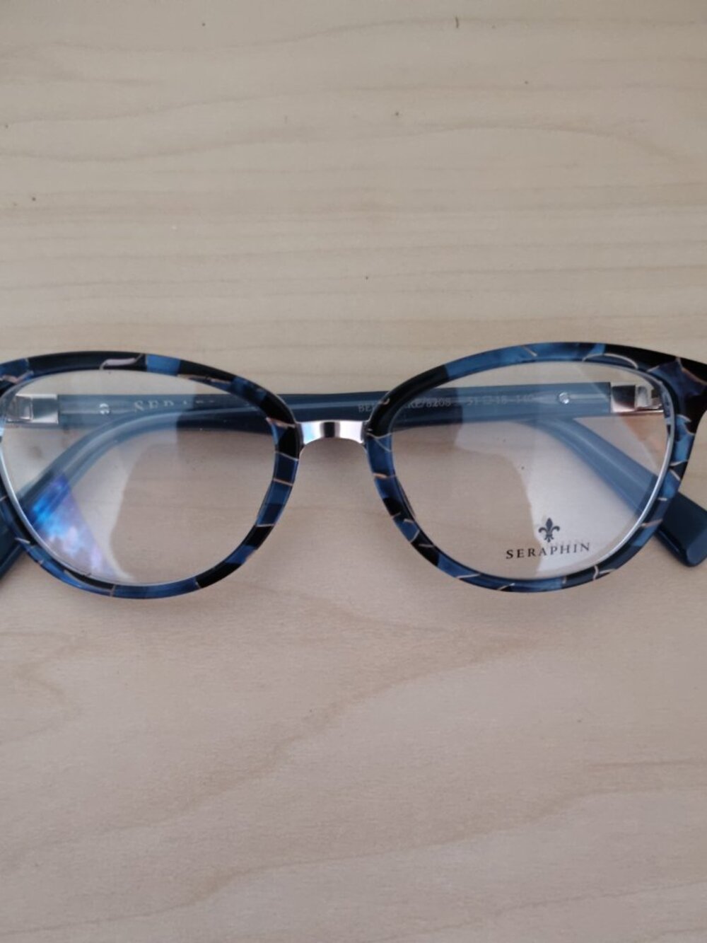 SERAPHIN Belvedere 8208 Black Cat Eye Eyeglasses Frame Japan 54-18-140 New